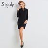 Sisjuly bodycon sweater dress black button long sleeve slim knitted dress elegant beauty sexy new 2018 bodycon women dresses