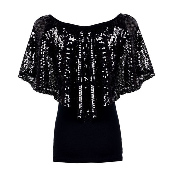 Beautiful Sequin Women Lady Sparkle Glitter Tank Short sleeve Top T-Shirt Hot