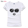 2018 summer Face Glasses Lips Girl Beauty Women T Shirts Printed Lady Tops Short Sleeve O-Neck T-shirt