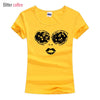 2018 summer Face Glasses Lips Girl Beauty Women T Shirts Printed Lady Tops Short Sleeve O-Neck T-shirt