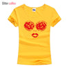 2018 summer Face Glasses Lips Girl Beauty Women T Shirts Printed Lady Tops Short Sleeve O-Neck T-shirt