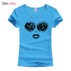 2018 summer Face Glasses Lips Girl Beauty Women T Shirts Printed Lady Tops Short Sleeve O-Neck T-shirt