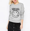 Women sweatshirt  Smiley Face Rock Band print cotton funny hoodies for Lady 2019 fashion autumn Hipster european style