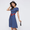 HEE GRAND Cute Dot  Dress Women Big Around Knee-Length O-neck Summer  Shirt  Dress Beautiful  Fashion Dresses Vestidos WQS1756