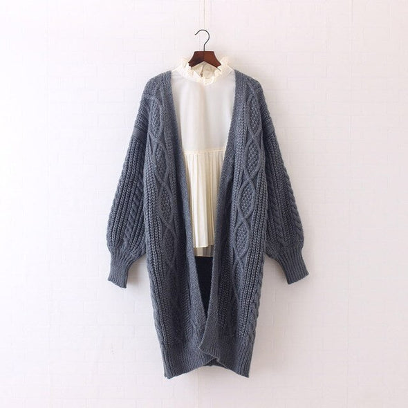 PEONFLY Knitted Cardigans Coat Women  Long Sleeve Twist Sweater Coat Beautiful Womens Crochet Sweater Cardigan  Autumn Winter