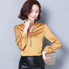 Womens Tops and Blouses High Quality Silk Blouse Shirt Spring Elegant Blouse Women Beautiful Long Sleeve Shirt Plus Size